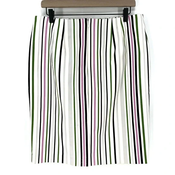 Ann Taylor Factory Multicolor Striped Pencil Skirt Size 8 Career Work Business - Picture 2 of 6